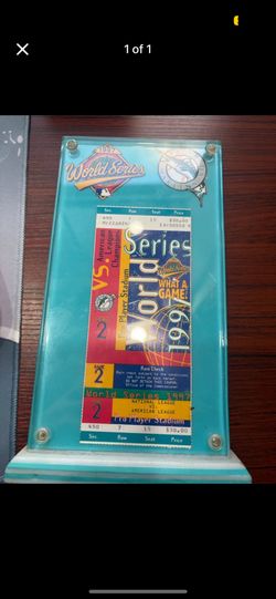 vintage 1997 WORLD SERIES FULL BASEBALL TICKET INDIANS @ FLORIDA MARLINS GAME #2