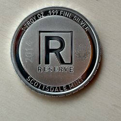 Silver .999 Scottsdale Mint 2014 Reserve round