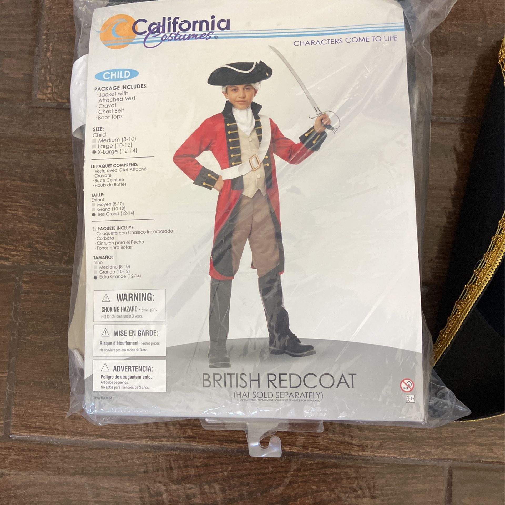Kids British Redcoat Costume With Hat
