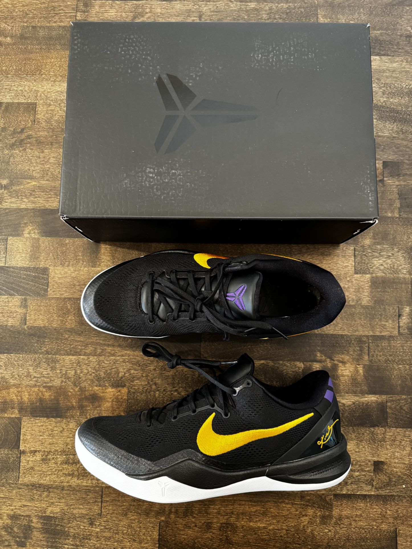 Kobe 8 VIII PROTRO Size 12 Black Gold
