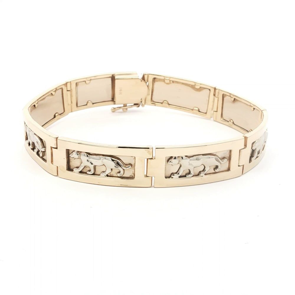 Men’s Panther Link Solid 14k Yellow Gold 8” Bracelet 37.2 Grams 11055339