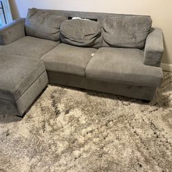 Gray Sectional Sofa & Rug - NEED GONE ASAP