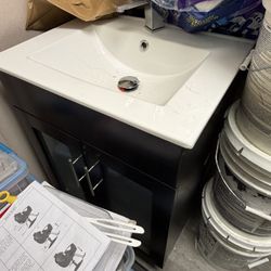 2 Modern Bathroom Vanity with Sink & Faucet – Lightly Used