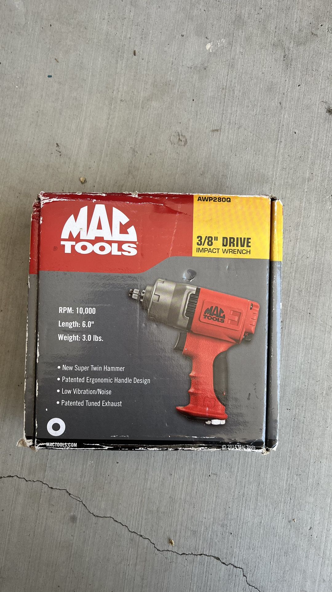 Mac Tools 3/8" Drive Quiet Composite Air Impact Wrench, model AWP280Q