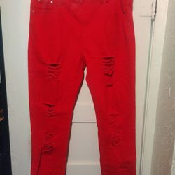 NEW RED JEANS MENS Sz.36