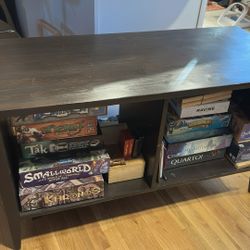 dark wood media console table