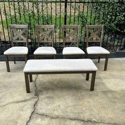 Ashley Furniture Moriville 4 Dining Chairs & Bench
