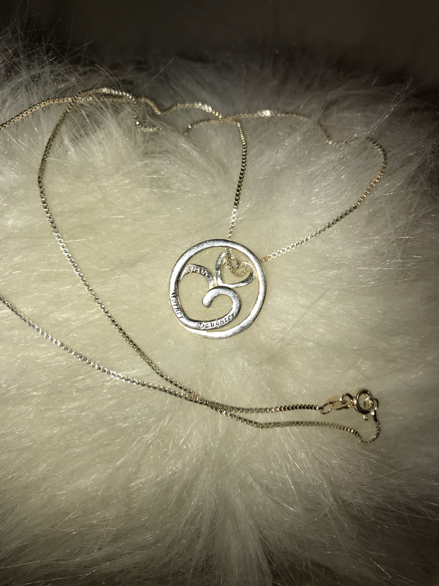 925 silver mother and daughter necklace