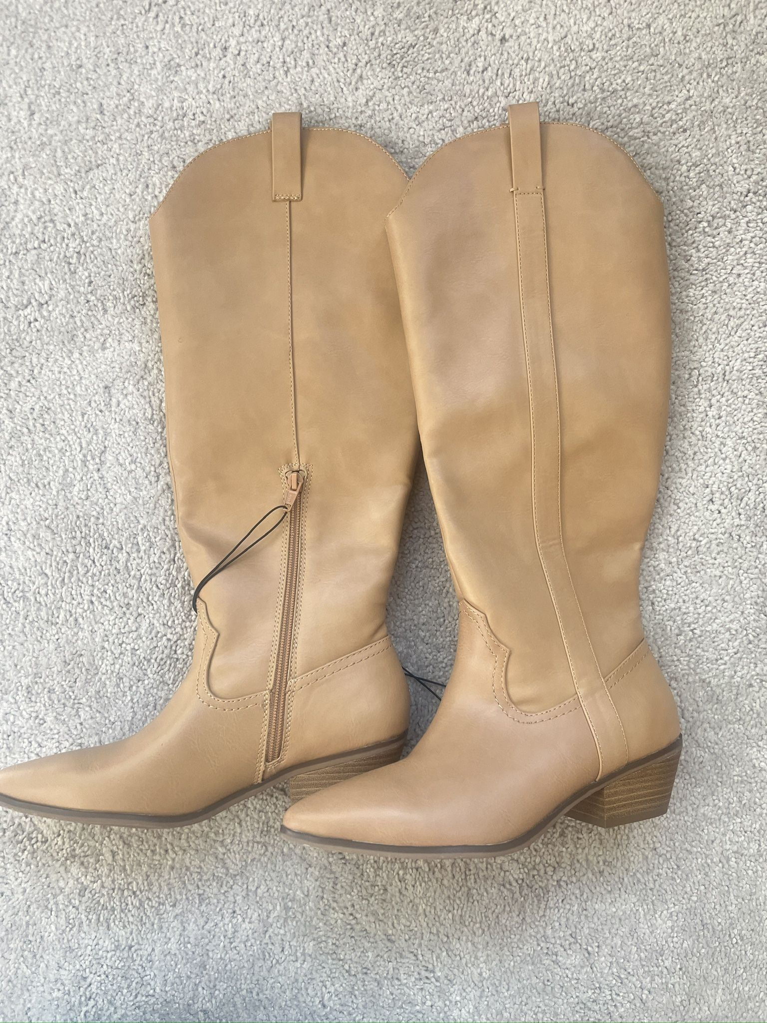 Beige brand new women cowboy boots-6 Obo