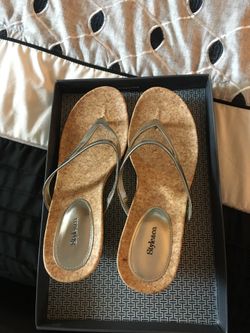 Size 10 woman silver open toe