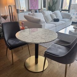 Nathan James Bistro Small Mid-Century Modern Kitchen or Dining Table with Set of 2 Chairs