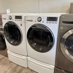 LG front load washer and dryer set gas dryer with warranty 
