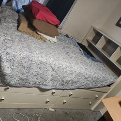 Full size Wood Captains Dresser Bed Tons of storage!!