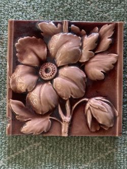 Pair Of Antique Fireplace Tiles-American Encaustic Tile Co. 