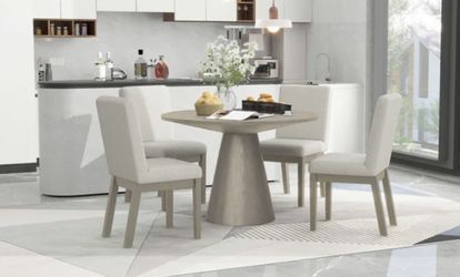 5 Pc Round Modern Dining Set