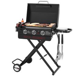 RoyalGourmet Portable 3-Burner Gas Griddle