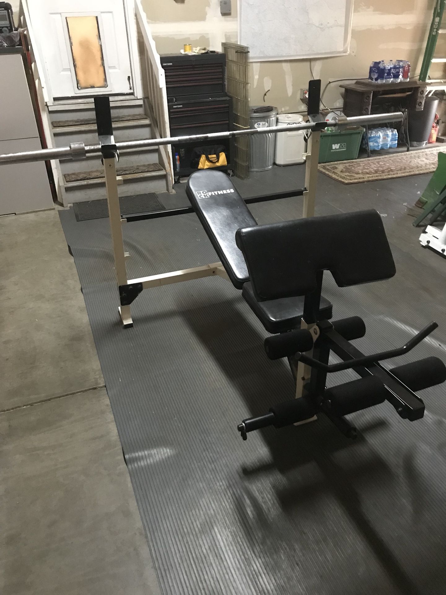 Rock Fitness bench press & Olympic weight set