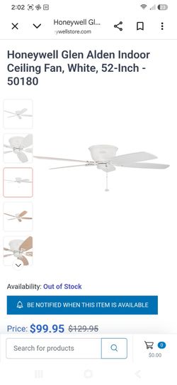 Honeywell Glen Alden 52-Inch Indoor Ceiling Fan White