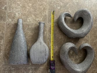 4 Piece Silver Decor