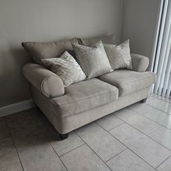 Comfy Fabric Sofa, Barely Used, (Does Not Include Pillows)