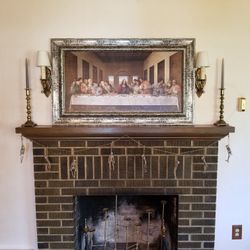 The Last Supper Framed Painting PRINT 46.5"x28" Jesus Bible Christian Art 