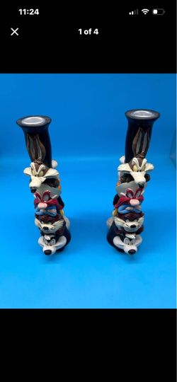 Looney Tunes Character Candlestick Holders Pair