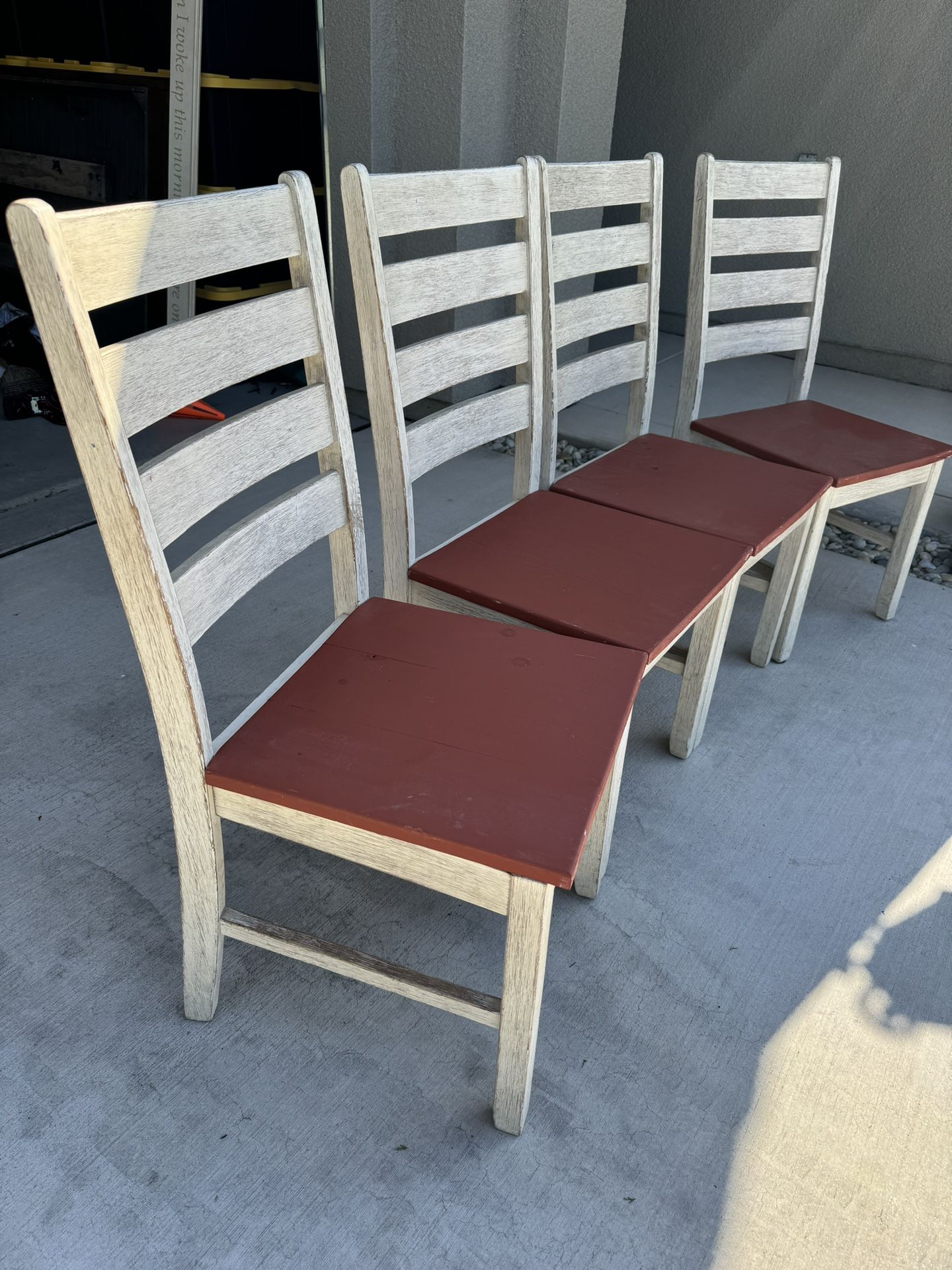 (4) Wooden Dining Chairs 