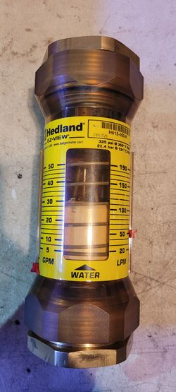 USED - Hedland H615-050-R Flowmeter, 1-1/2 Fnpt, 5-50 Gpm