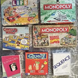 Lot Of Board Games (monopoly, Life, Guess Who? Etc