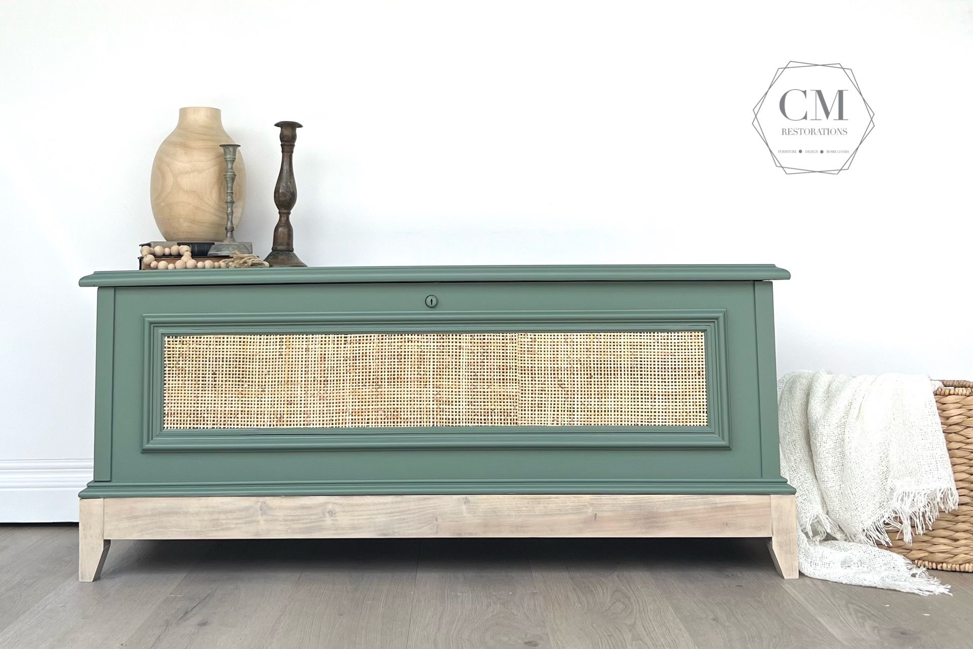 Green Rattan Cedar Lane Hope Chest
