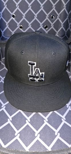 New Era LA Dodgers Adjustable Hat Black White Outline Cap Baseball MLB