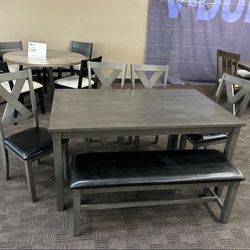 Black And Grey Dining Table Set 