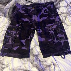 Red And Purple Cargo Shorts Size 28-34