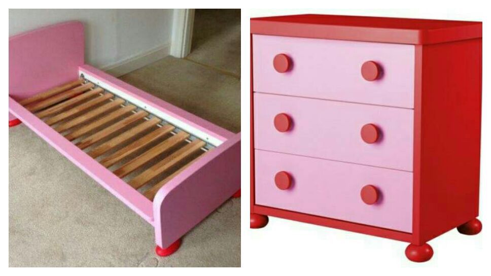 bout Wiegen Buitensporig Ikea Mammut Children's Bed Frame- Pink and Dresser Drawer for Sale in  Gilbert, AZ - OfferUp