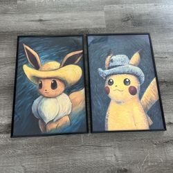 Pokemon Pikachu Eevee Wall Art 