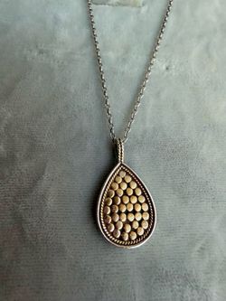 925 Sterling Silver Teardrop Pendant Necklace