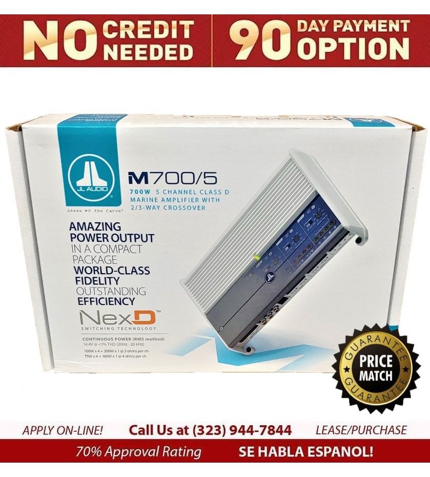 JL Audio Marine Power Amplifier 1400 Watts 5-Channel Speaker System Amp M700/5 🚨 Payment Options Available 🚨 No Credit Needed 🚨