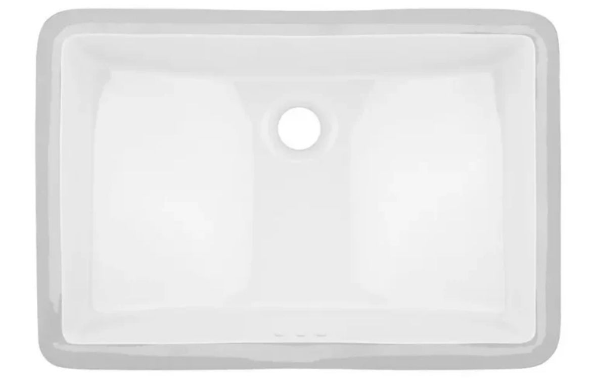 Overton Rectangular Porcelain Undermount Bathroom Sink by Signature Hardware