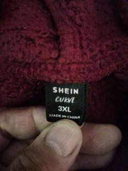 SHEIN Curve Fleece Top 3XL Burgundy