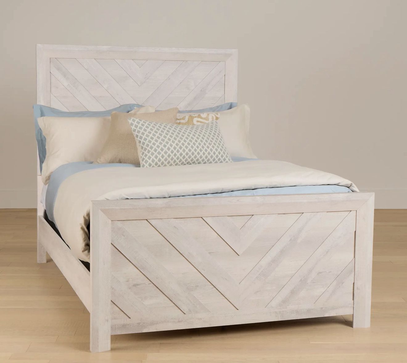 Wooden Bed Frame - Delray White Panel Bed (City Furniture)