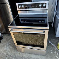 Kitchen Aid Electric Stove. Black And Silver