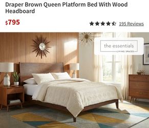 Queen Solid Wood Bed Frame with Headboard