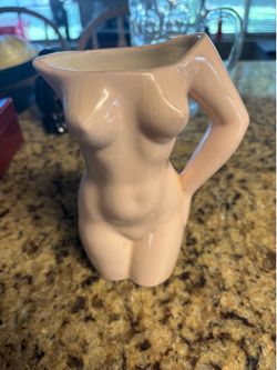 Vintage 1950s Ceramic Female Torso Pitcher/Mug