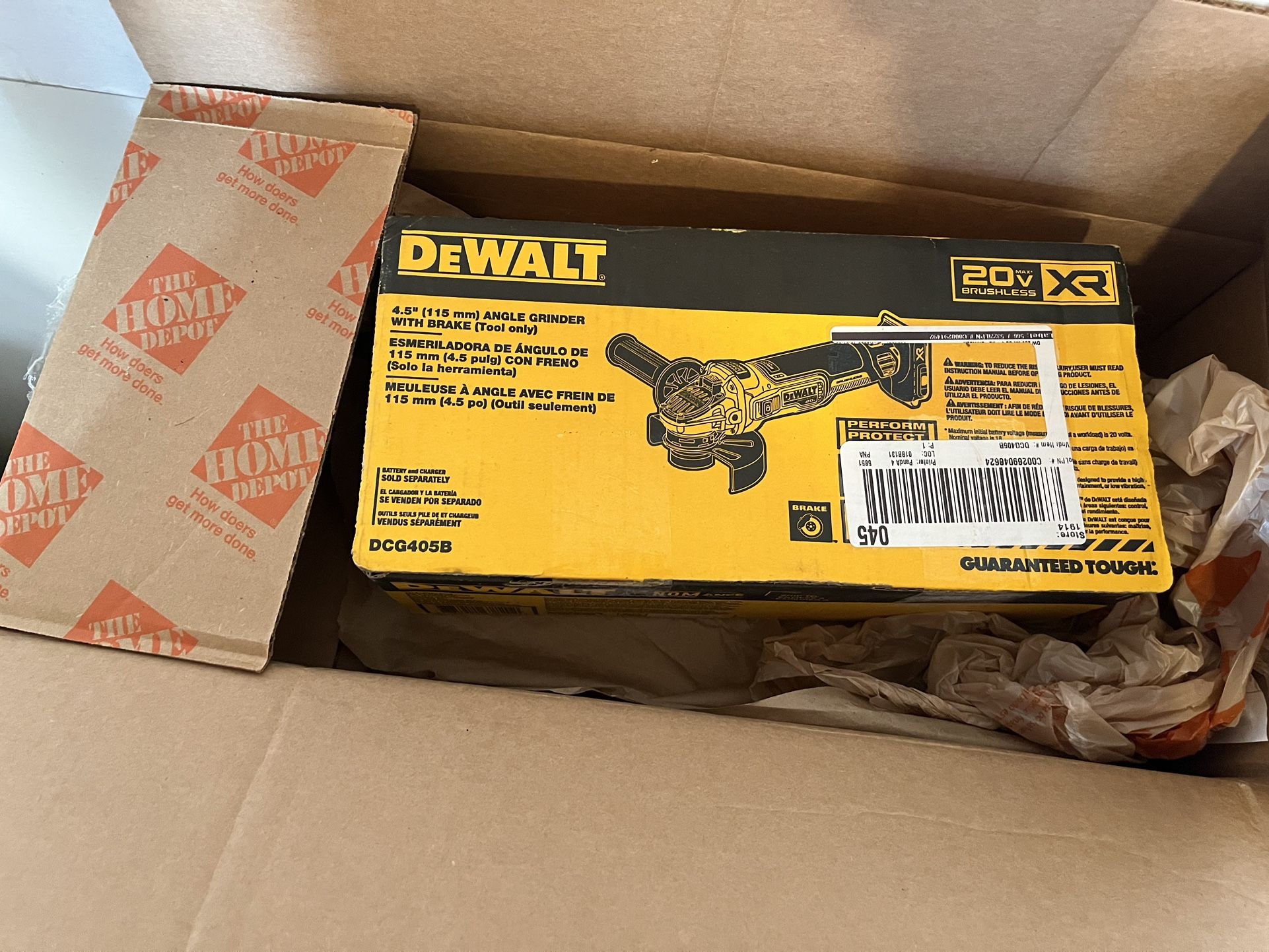 20V MAX XR Cordless Brushless 4.5 in. Slide Switch Small Angle Grinder with Kickback Brake (Tool Only)