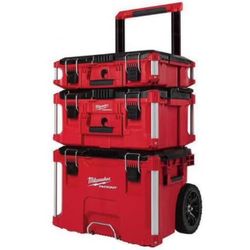 Milwaukee PACKOUT 22 in. Rolling Tool Box, 22 in. Large Tool Box and 22 in. Medium Tool Box ProSystem Low Profile Handle
