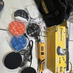 Alloyman Buffer Polisher, 1200W 7 Inch/6 Inch Car Polisher Set, 7 Variable Speed 600-3000 RPM, Car Polishers and Buffers with Detachable Handle for Ca