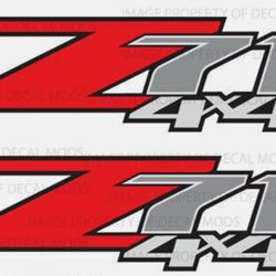set of 2: 2011 Silverado Z71 4x4 decals - F - 1(contact info removed) GM stickers Chevy bed Z71 4*4 TZ