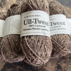 GarnStudio Ull-Tweed  Natural Brown Tweed 6 Skeins Norwegian Wool Apx 120 Each