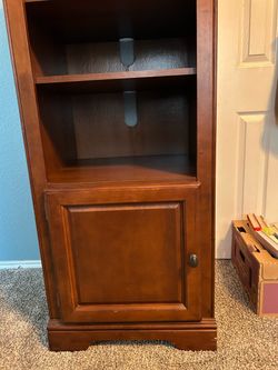Wood Bookcase with Cabinet Door