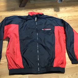 VINTAGE DODGE MOTORSPORTS NASCAR CHECKERED FLAG SPORTS WINDBREAKER JACKET MENS SIZE 2XL 